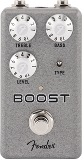 Pedale Hammertone® Boost grigio con accenti bianchi, offre due circuiti di boost in un'unica custodia in alluminio
