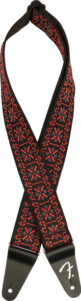 Fender Pasadena Straps Woven Lattice Red Tracolla per Chitarra e Basso