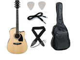 Ibanez PF15ECE Natural Chitarra acustica amplificata con custodia, plettro, cavo, fascia omaggio