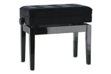 GEWA Panca per Pianoforte Deluxe Compartment Nero Lucido