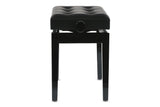 GEWA Deluxe Leather Panca per Pianoforte Regolabile Nero Lucido