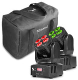 Beamz MHL36 Moving Head Set Coppia di Teste Mobili 4 Led RBG