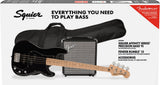 Fender Squier Affinity Precision Bass PJ Pack MN BLK Black Basso elettrico con amplificatore e accessori
