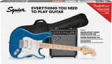 Fender Squier Affinity Stratocaster HSS Pack 15G MN LPB Lake Placid Blue Chitarra elettrica con amplificatore e accessori