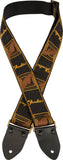 Fender Legacy Vintage Monogram Strap Black/Yellow/Brown Tracolla per chitarra