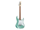 Chitarra elettrica Ibanez GIO GRX40 in verde metallico, con pickup Infinity e manico in acero, ideale per chitarristi