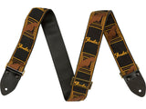 Fender Legacy Vintage Monogram Strap Black/Yellow/Brown Tracolla per chitarra