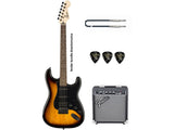 Fender FSR Bullet Stratocaster HT HSS LRL Sunburst Bundle Chitarra elettrica + amplificatore + cavo + plettri omaggio