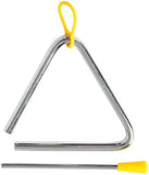 Gewa pure Triangolo club salsa 4"Triangolo Gewa CLUB SALSA 4" in acciaio cromato, con gancio e battente, tono cristallino, confezione blister espositiva