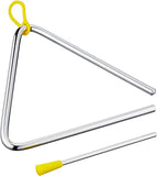 Triangolo Gewa CLUB SALSA 5", realizzato in acciaio cromato, con gancio e battente, tono cristallino, blister espositivo