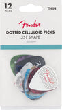 FENDER Plettri Puntinati 351 in Celluloide - Pack da 12 Medium