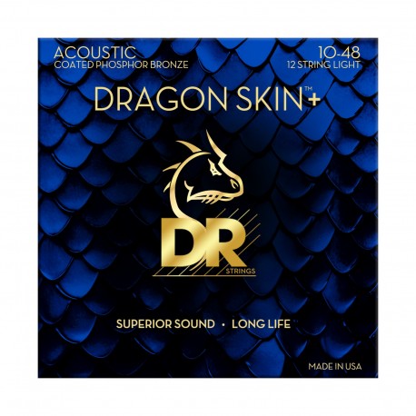 DR STRINGS Dap-10/12 Dragon Skin+ Muta di corde per chitarra acustica 10-48