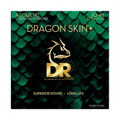 DR STRINGS Da8-10 Dragon Skin+ Muta di corde per chitarra acustica 10-48
