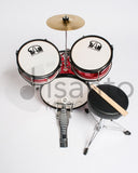 Batteria Acustica Junior 3 pezzi per bambini - Rossa