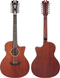 D'ANGELICO Premier Fulton LS Mahogany Satin Chitarra Acustica 12 corde Elettrificata