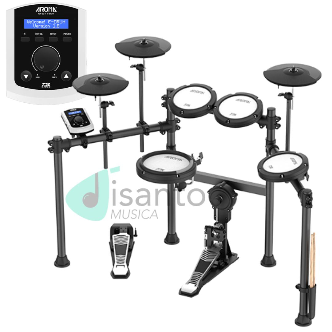 AROMA TDX-22II Batteria Elettronica con Pedale Meccanico e Pelli Mesh