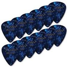 FENDER Premium Celluloid 351 Shape Picks Medium Blue Moto - Set da 12