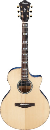 Ibanez AE390NTA Natural High Gloss Top Aqua Blue High Gloss Back And Sides Chitarra Acustica