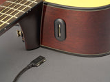 Chitarra con attuatori interni per riverbero e delay; include looper e batteria ricaricabile per 5,5 ore di utilizzo