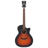 Chitarra acustica elettrificata cutaway satin vintage sunburst, design Grand Auditorium, manico C-Shape, suono risonante