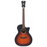 Chitarra acustica elettrificata cutaway satin vintage sunburst, design Grand Auditorium, manico C-Shape, suono risonante