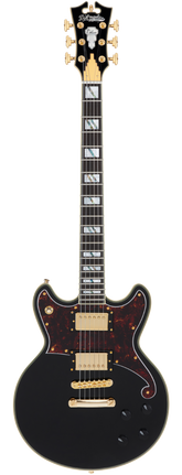 D'angelico Deluxe Brighton Solid Black Chitarra Elettrica
