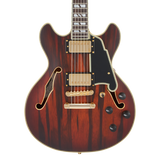 D'angelico Deluxe Mini DC Satin Brown Burst Chitarra Semiacustica