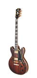 D'angelico Deluxe Mini DC Satin Brown Burst Chitarra Semiacustica