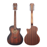 D'Angelico Premier Fulton LS Aged Mahogany Chitarra acustica 12 corde elettrificata