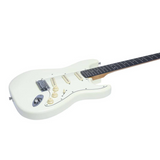 Chitarra Eko ST-300 Olympic White, corpo in pioppo, manico in acero, tre pickup single-coil, finitura lucida e vintage