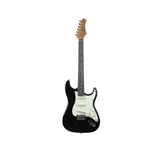 Chitarra elettrica Eko ST-300 Fiesta Black, stile Strat, corpo in pioppo, manico in acero, tre pickup single-coil