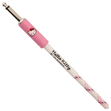 Cavo audio 3m Fender x Hello Kitty, intrecciato rosa e bianco, con connettori resistenti per performance audio eccellenti