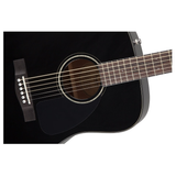 Chitarra acustica nera Fender CD-60 con custodia rigida, design dreadnought e top in abete laminato