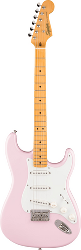 Chitarra elettrica Squier Classic Vibe™ '50s Stratocaster® HT, color shell pink, con tastiera in acero e pickguard parchment