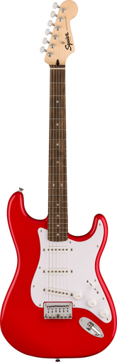 Chitarra elettrica Squier Sonic Stratocaster HT Torino Red, corpo in pioppo, manico in acero, pickup single coil, design iconico