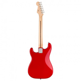 Squier Sonic Stratocaster HT Torino Red, chitarra elettrica con corpo in pioppo, manico a forma di "C" e pickup single coil