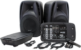 Sistema amplificato portatile PA ES-210MXBLU, 150W, con lettore MP3, mixer, microfono e maniglie per un facile trasporto