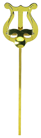 Lyra piccola GEWA 730.390 in ottone, con un bottone e asta di 14 cm, progettata per musicisti da esperti tedeschi