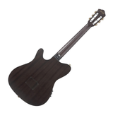 Chitarra Ibanez FRH20QMN, colore Cosmic Blue, con struttura hollow body, tastiera in palissandro e preamplificatore integrato