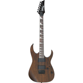 Chitarra elettrica Ibanez GIO GRG121DX con corpo in mogano, manico in acero e tastiera in Purpleheart, finitura Walnut Flat
