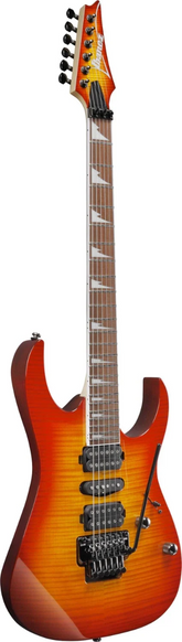Chitarra elettrica Ibanez RG470DXFM-CS Cherry Sunburst, manico Wizard III, pickup Quantum, design elegante e suonabilità rapida
