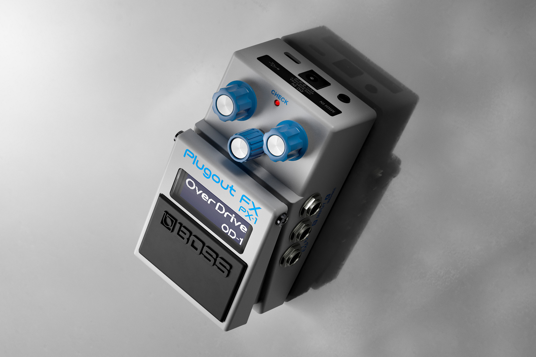 BOSS PX-1: campionamento 48 kHz, conversione AD 24 bit, DA 32 bit, Bluetooth, display LCD e controlli per effetti
