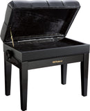 Roland RPB-500PE Panca per pianoforte regolabile con scomparto per spartiti nera lucida