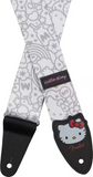 Tracolla bianca Fender® x Hello Kitty® in poliestere, 5 cm di larghezza, con dettagli in pelle e design iconico di Hello Kitty