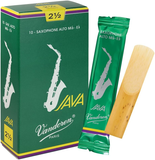 Ance Sax Alto Java Green N.2.5, confezione da 10, flessibili con suono brillante e risposta immediata