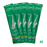 Confezione da 5 ance Sax Tenore Java Green N. 2.5, flessibili, suono brillante, sviluppate per jazz e musica popolare