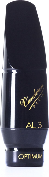 Vandoren AL3 bocchino per sax alto, apertura 152 mm, lunghezza medio-lunga, in hard rubber, per un suono classico e rotondo
