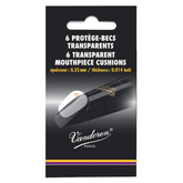 Pastiglie trasparenti Vandoren VMC6+ per bocchino, spessore 0,35 mm, confezione da 6, proteggono da segni di denti