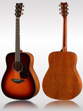 Yamaha FG800 BS II, chitarra acustica marrone sunburst, con finitura opaca e suono potente, ideale per chitarristi principianti