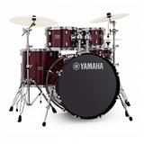 Batteria acustica Yamaha Rydeen in finitura Burgundy Glitter, completa di hardware e piatti, ideale per batteristi principianti e intermedi